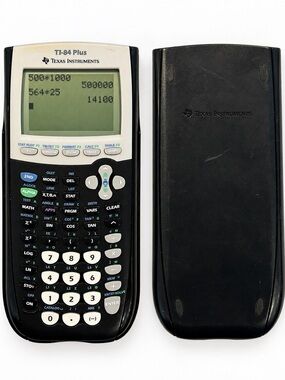 Texas Instruments TI-84 Plus Graphing Calculator w/ Cover Black, Tested Working